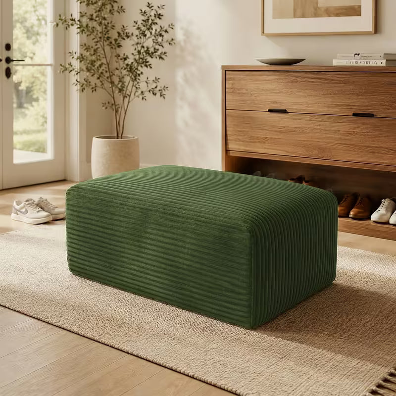 Boneless Ottoman | 34" Corduroy Modular with Thick Foam Padding